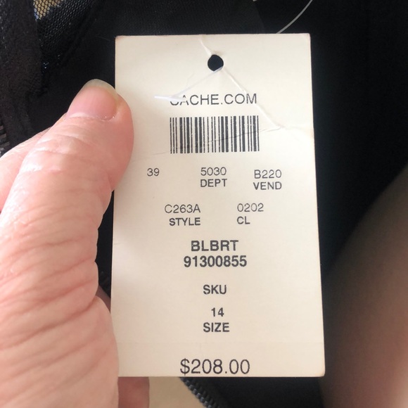 Cache Gorgeous Floral Blue Applique Sheath Dress - Picture 12 of 13